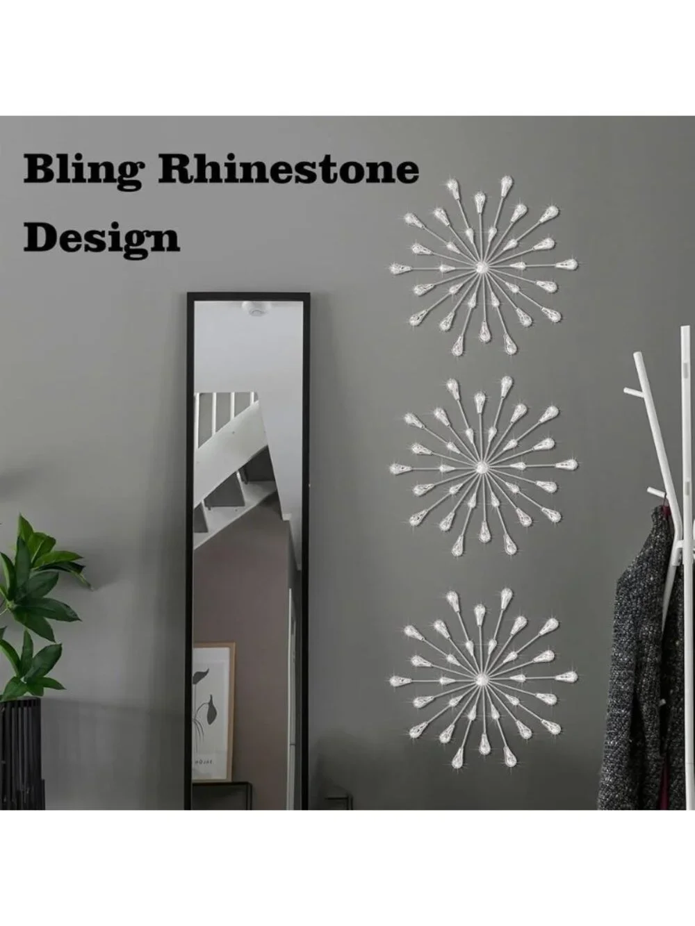 Silver Rhinestone Wall Art
